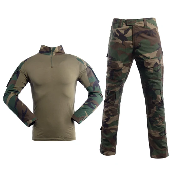 Abiti uniformi personalizzati di colore mimetico del deserto della giungla Produzione all'ingrosso Camicia da combattimento con tuta da rana e pantaloni tattici Uniforme in stile militare